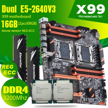 Материнская плата DDR4 Dual X99 С 2011-3 XEON E5 2640 V3 * 2 с 2 * 8 ГБ = 16 ГБ 3200 МГц REG ECC Memory RAM Combo Kit USB