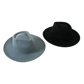 Модные ретро шерстяные джазовые шляпы с широкими полями производители поставляют модные шляпы для покупок на открытом воздухе