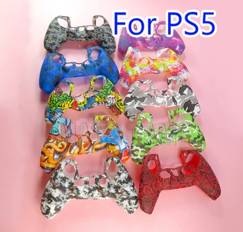 10 шт. для PS5 с водоотталкивающей печатью, силиконовый чехол, защита кожи контроллера с точкой для PlayStation 5, красочный