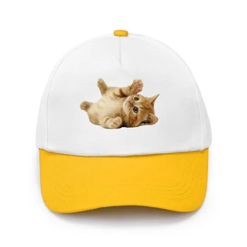 Солнцезащитная спортивная бейсболка с принтом кошки и животных, Регулируемые Мужские И женские кепки Four Seasons, Модная шляпа в стиле хип-хоп, добавьте свой дизайн