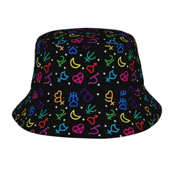 Модные радужные планетарные символы, широкополые шляпы, женщины, мужчины, Сейлор Мун, летняя рыбацкая кепка от солнца на открытом воздухе