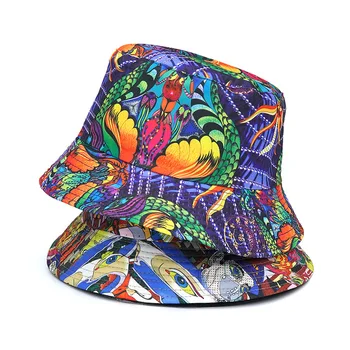2023 Новые хлопковые шляпы-ведерки со странным принтом Граффити, мужские женские уличные летние солнцезащитные панамы в стиле хип-хоп, Пляжная рыбалка, шляпа рыбака, мужская шляпа