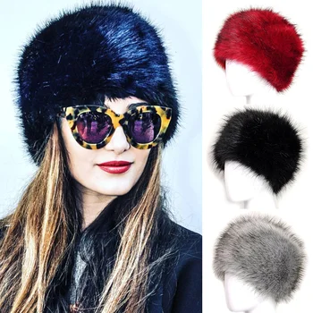 Winter Women Fashion Fox Fur Hats Headgear Russian Hat Outdoor Girls Beanies Cap Thicken Ear Protector шапка зимняя женская