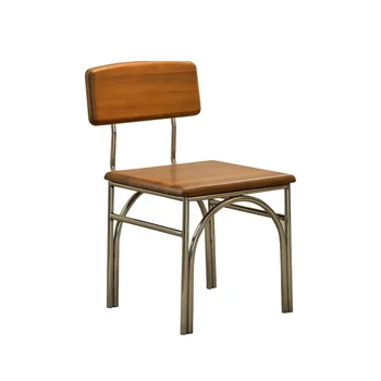 Скандинавский стул из массива Дерева Металлический Бытовой Небольшой Деревянный обеденный стол Дизайнерский обеденный стул С железной спинкой Ретро Стул