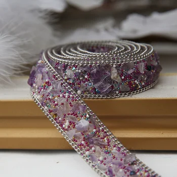 Фиолетовый 2 * 50 см/лот цепочка из страз, отделка торта лентой, свадебное украшение для пошива обуви, аксессуаров для брюк