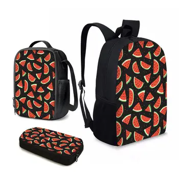 YIKELUO Красный мультяшный Арбуз, сумка для ноутбука большой емкости, водонепроницаемая прочная дорожная сумка, повседневный модный рюкзак