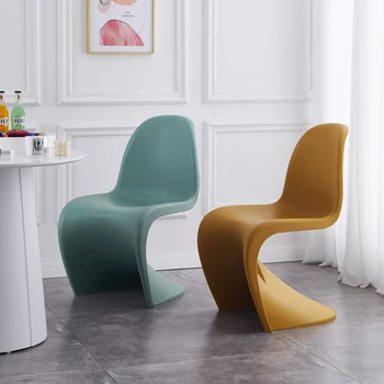 Скандинавские Современные Обеденные стулья, пластиковые Сверхлегкие Дизайнерские Компактные стулья для ожидания, Минималистичные Предметы домашнего обихода
