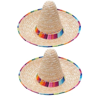 Праздничная шляпа Мини мексиканцы, шляпа-сомбреро, соломенное сомбреро, шляпа для вечеринок, прямая поставка