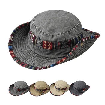 Широкополые шляпы, солнцезащитные шляпы, альпийская кепка, Дышащая Абсорбирующая шляпа для рыбалки, шляпа из выстиранной джинсовой ткани в ретро-стиле, солнцезащитная шляпа