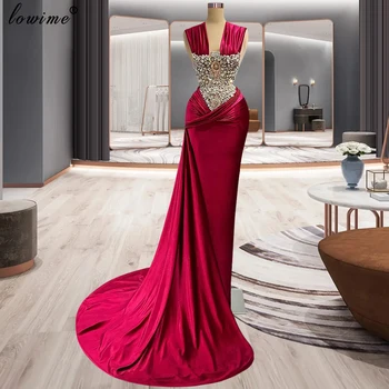 Новые элегантные коктейльные платья бордового цвета, платья для выпускного вечера без рукавов 