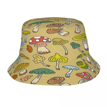 2023 Новая рыбацкая шляпа Унисекс, модная кепка-боб с грибным рисунком, панама в стиле хип-хоп Gorros, Ветрозащитная уличная широкополая шляпа