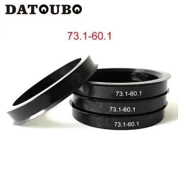 DATOUBO 4 шт черный пластик, центрические кольца ступицы колеса диаметром 73,1 -60,1 мм, Размер центрических колец 73,1 - 60,1 мм, автомобильный аксессуар.