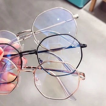 2023 Новые Унисекс Круглые многоугольные очки для мужчин и женщин в металлической оправе, обычные очки, очки для очков