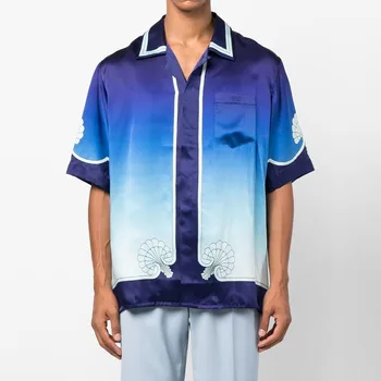 2023 Модные Гавайи, Роскошные Пляжные Рубашки С Принтом, Мужские Летние Футболки Для Мужчин, Мужская Дизайнерская Шелковая Рубашка Для Боулинга, Повседневные Рубашки ropa