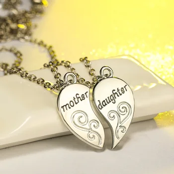 Ожерелье на День матери, мать и дочь, двухкомпонентное модное ожерелье для матери и дочери, ожерелье в виде сердца