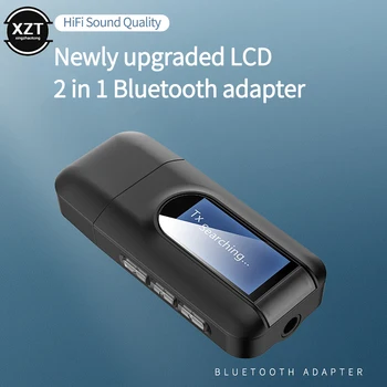 Аудиопередатчик Приемник USB Bluetooth 5.0 с ЖКдисплеем 3,5 ММ AUX RCA Стерео беспроводной адаптер для ПК телевизора автомобильных наушников