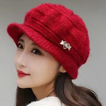 Женская шапка, теплая стильная шапка в форме сердца, однотонная вязаная шапка