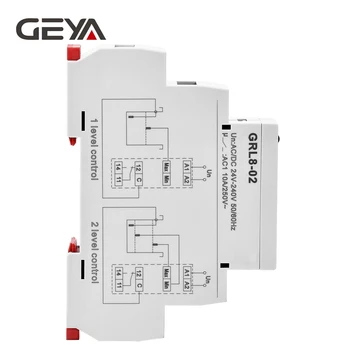 Реле контроля уровня жидкости GEYA GRL8-02 Реле контроля уровня жидкости 10A ACDC24V-240V Реле водяного насоса с широким диапазоном напряжения