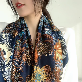 летняя солнцезащитная шаль, весенний и осенний новый шарф, женский шелковый шарф площадью 90 квадратных метров, шифоновый хиджаб, пончо без границ