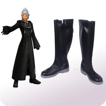 Kingdom Hearts 2 Черная Обувь для косплея, Ботинки, аксессуары для костюмов супергероев на Хэллоуин и Карнавал