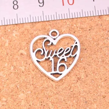 80шт сердце сладкое 16 Талисманов Кулон для DIY Ожерелье Браслет Изготовление ювелирных изделий ручной работы 21*19 мм