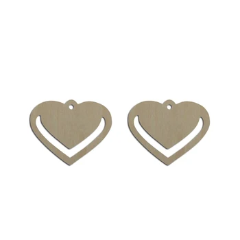10шт Незаконченных деревянных заготовок в форме сердца, Серьги-подвески-макраме, подвески-подвески для самостоятельного изготовления ювелирных изделий