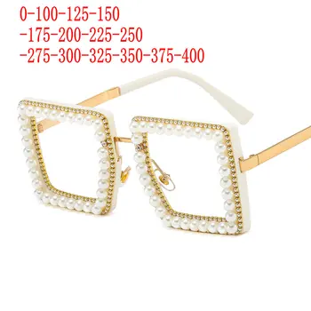 негабаритные компьютерные квадратные очки для близорукости, блокирующие синий свет, для женщин, Модные увеличительные очки для чтения со стразами, FML