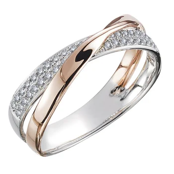 Кольца для женщин Простое кольцо с Цирконием в форме Креста в виде буквы X, подарочные украшения