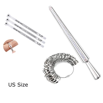 Новые профессиональные наборы ювелирных инструментов Кольца, измеряющие размер США, Измерительное оборудование для оправки колец, Металлическая палочка, Размер кольца DIY