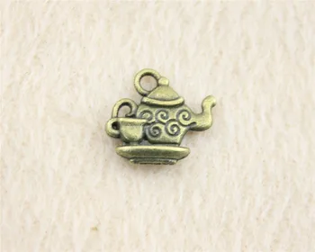 67 шт./лот 13*15 мм старинный бронзовый чайник, чашка, подвески-шармы, украшения своими руками для браслета, ожерелья, серьги