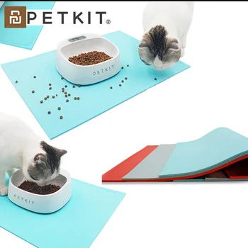Youpin PETKIT Коврик для домашних животных против перелива Силиконовый Водонепроницаемый Коврик для еды, Нескользящий Коврик для собак и кошек 46x34 см, коврик для столовых приборов, коврик для специального использования