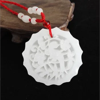 Модное ожерелье с подвеской в виде сороки из белого нефрита, ювелирные изделия китайской ручной работы, Расслабляющий Исцеляющий Подарок для женщин и мужчин на удачу, Бесплатная веревка