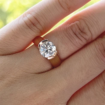 COSFIX 2-каратный Муассанит Обручальные кольца с бриллиантами и розами для женщин из 100% стерлингового серебра 925 пробы, Оправа для обручального кольца для новобрачных