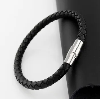 Минималистичные аксессуары: Европейский и американский мужской кожаный плетеный браслет из веревки, пряжка для ногтей, кожаные аксессуары для парных браслетов.