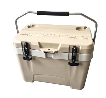 Летняя рекламная акция на складе оптом песочного цвета высококачественная 26-литровая изоляционная коробка из пенополиуретана пластиковая коробка-охладитель