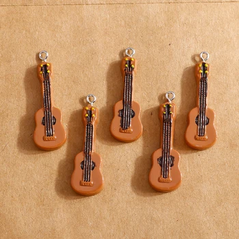 10шт 12x38 мм Милые музыкальные гитарные подвески для изготовления ювелирных изделий Серьги-подвески 