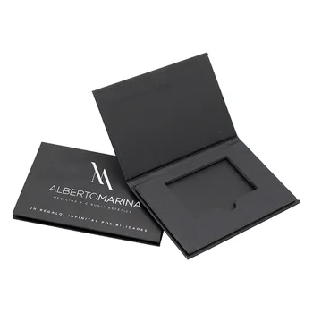 Изготовленная на заказ Жесткая упаковка из черного картона в форме книги, Кредитная Vip-карта, Магнитная подарочная коробка
