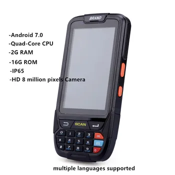 Android портативный КПК сканер терминал передачи данных 4 дюймовый сенсорный экран 4G GPS отслеживание 1D 2D сканер штрихкода КПК