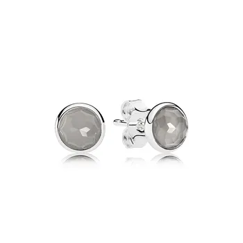 Серьги-гвоздики из стерлингового серебра 925 пробы с прозрачным крупным фианитным камнем Классический Простой стиль для женщин, свадебные ювелирные украшения