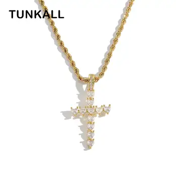Ожерелье с фианитами в виде сердца, мужские и женские подвески в виде креста, Модный подарок для вечеринки CN440