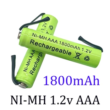 Новый никель-металлогидридный аккумулятор 1.2 В aaa, 1800 мАч, guias de solda с для электробритвы philips brown, бритвы, зубной щетки