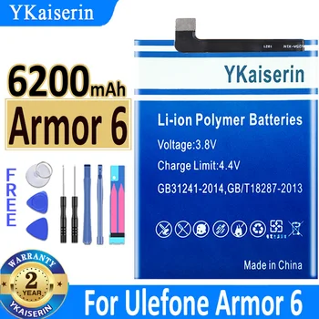 6500 мАч YKaiserin Аккумулятор Лучший Бренд 100% Новый для Ulefone Armor 6 Armor6 6E Батареи + Бесплатная Gfit Bateria