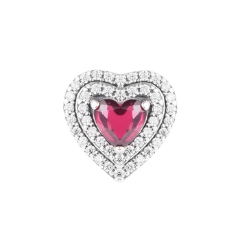 Подходит к браслету Pandora из стерлингового серебра 925 пробы, сверкающим выровненным сердечкам, хрустальным бусам для женщин, ювелирным изделиям, подаркам на День Святого Валентина