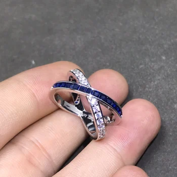 Высококачественное синее кольцо с крестом из зрикона AAA для женщин, модные украшения (DJ2481)