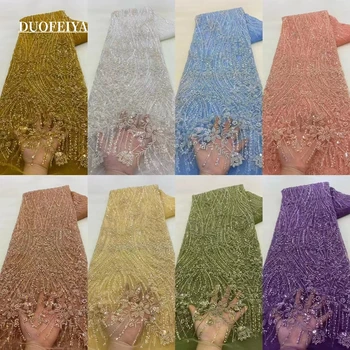Новейшая роскошная Элегантная французская вышивка Жениха Кружевная ткань в Африканском Нигерийском стиле С блестками Ткань для свадебного платья