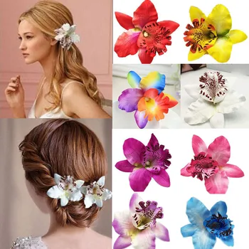 Орхидея в Богемном стиле, Летние Пляжные Свадебные Цветы, Заколки для волос, Заколки для свадебного украшения, Аксессуары для волос