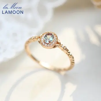Женское кольцо LAMOON Vintage Bijou с александритом из стерлингового серебра 925 пробы, Тонкое кольцо, меняющее цвет, позолоченные ювелирные аксессуары