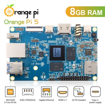 Orange Pi 5 4/8/16 ГБ RK3588S, Внешний модуль PCIE WiFi + BT, Одноплатный компьютер SSD Gigabit Ethernet, Работающий под управлением ОС Android Debian