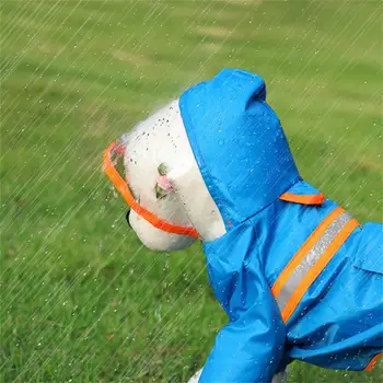 Дождевик для собак, Светоотражающий Водонепроницаемый Прозрачный комбинезон с полями, полностью закрывающий тело, для домашних животных на открытом воздухе