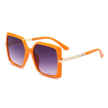 Винтажные солнцезащитные очки в квадратной оправе, женские градиентные линзы UV400, солнцезащитные очки на металлической ножке, модные уличные пляжные очки
